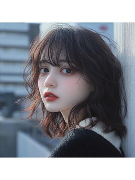 ルララドゥ 【暗めカラー】重めカーリーボブ