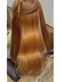 髪質改善ブリーチケアカラー × sheer orange