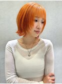 オレンジカラー【藤沢/本鵠沼/ヘッドスパ/白髪ぼかし/ボブ】