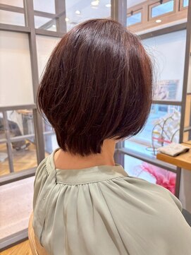 ヘア ルーナ バイ アプリーレ(hair lune by Aprire) アッシュブラウン小顔前下がりワンサイドショートボブカット