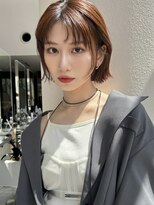 【MINX】くびれヘアアプリコットオレンジハイライトカラー_銀座