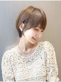大人ショート/縮毛矯正/学割U24/ブルーカラー/くすみベージュ