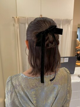 ヘアーブレイス(hair brace) 千葉駅/着物ヘア/大人ガーリー/ダークアッシュ/似合わせカット