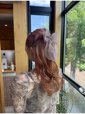 ハーフアップお呼ばれヘア