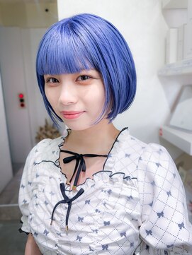 ボックスミコ(Box mico.) 軽めボブに退色が綺麗なブルーで色白デザイン☆