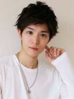 七三オールバック　ツイストパーマ　ビジネス　かき上げヘア