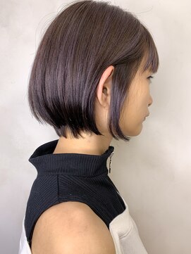 オーストヘアー リュウール(Aust hair Lueur) 耳かけミニボブ×ハイライトmixアメジスト　K