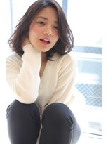 トゥーリ 長崎住吉店(tuuli)&nbsp;大人可愛い20代30代40代黒髪前下がりひし形小顔ボブ丸みショート