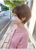 サイドバングの毛流れ◎丸みショート