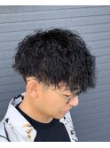 縦落ちツイストパーマ
