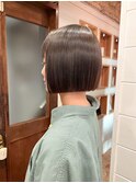 【ささき】首が長く見えるボブ/グレーベージュ/切りっぱなしボブ