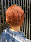 ハンサムショートカットオレンジカラーレイヤーカット暖色カラー