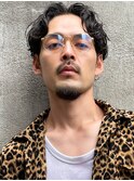 大人色気髪グランジパーマセンターパート