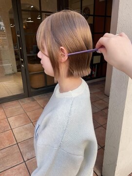 リベルテ(Liberte) 《Liberte》切りっぱなしボブ/bob/ベージュ/ブリーチ
