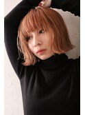 ＊切りっぱなし外ハネボブ×ハイトーンオレンジベージュ＊