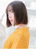 艶髪アッシュブラウン切りっぱなしボブTc1越谷20代30代40代