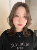 ＜abema＞グレージュカラー  ウルフカット  透明感ベージュ