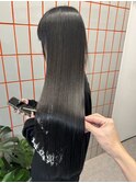 韓国 くびれロング レイヤー ワンホンヘア 小顔前髪