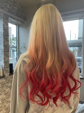 ヒーズ(Hee's) ハイトーンベース×グラデーションレッド