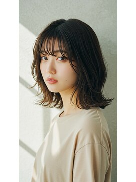 コトナ 越谷店 ミディアムヘアー/チャコールグレー/白髪染め/縮毛矯正/越谷