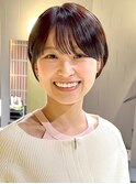 前髪あり小顔つや髪顔まわり簡単スタイリングショートボブヘア