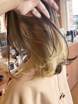 スタジオフィット(STUDIO FITTO) 外ハネIN大人気インナーカラー　ベジュ