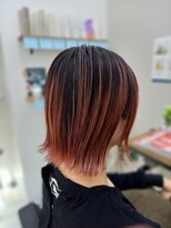 ヘアースタジオココルッチ(hair studio CoCo-Rucchi)&nbsp;切りっぱなしボブ×ピンクブーケ