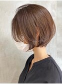 イメチェンハッシュカット似合わせカットレッドブラウン市川