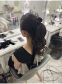 オールバックポニーテール