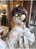 成人式 ヘアセット ブリーチ ミディアム ダブルカラー 20代
