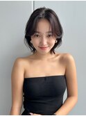 10代20代30代くびれボブセンターパートグレージュ