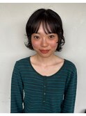 ミディアムウルフ×ニュアンスパーマ