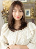 姫カットレイヤーアッシュブラウンセミディc7川口