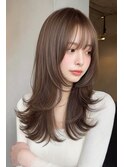 バタフライカットハッシュカットマレットヘアチェリーレッド