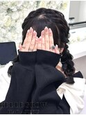 ツイン編みおろし