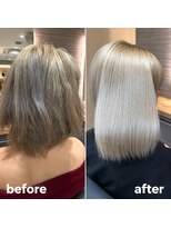 アース 渋谷店(HAIR&MAKE EARTH) ブリーチ毛の美髪ボブ縮毛矯正
