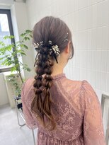イル 天神西通り店(ill)&nbsp;ヘアアレンジ/ツイン編みおろし/お呼ばれヘアー/天神/大名／福岡
