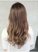 透明感 外国人風 アッシュベージュ×ハイライトカラー
