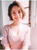 ナチュラルかきあげボブ