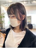 イヤリングカラー ラベンダー グレージュ  木場美容室