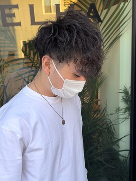 シェルハ(SHELHA) ツイストスパイラルパーマメンズハイライト波巻きパーマ