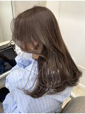 【くびれヘア×ラベンダーグレージュ】小顔カット大人ガーリー