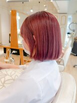 ネオリーブ チロル 横浜西口店(Neolive CiroL.)&nbsp;ワインレッドカラー　ボブスタイル