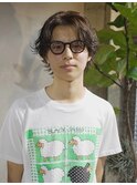 外国人風スパイラル無造作センターパートパーマ 2【影山】