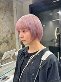 切りっぱなしボブ/美髪/ピンクブラウン[栄駅/矢場町駅]