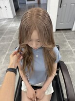 ペレ 栄店(PELE)&nbsp;デザインカラー/レイヤーカット/ウェットヘア/オリーブベージュ