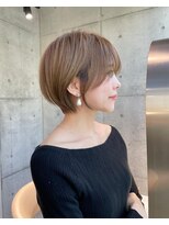 ロンド マーレ 天神大名店(Lond mare) ホワイトグレージュ/ミニウルフ/デジタルパーマ/丸型/顔まわり