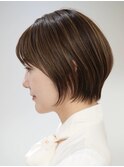 表参道髪質改善カラーウルフショートボブアッシュグレージュ40代
