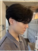 大人ナチュラルセンターパートツーブロックニュアンスパーマ緩め