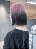 ボブミディアムショート美髪おくれ毛_ba550601